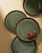 Pokini Stoneware Dinnerware Sets for 6, Microwave Safe Plate and Bowl Set, Easy to Clean & Durable Dishes Sets for Small to Medium Families, Sage Green