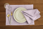 Solino Home Linen Placemats Set of 4-100% Pure Linen Chambray Lavender Cloth Placemats 14 x 19 Inch for Holiday, Valentines - Athena