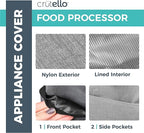 Crutello Food Processor Cover with Storage Pockets for Large Custom 11-14 Cup Processor, Kitchen Appliance Covers, For Kitchen Counter