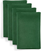 Solino Home Linen Napkins Set of 4-100% Pure Linen Pine Green Dinner Napkins Cloth 20 x 20 Inch for New Year - Fete, Handcrafted and Machine Washable