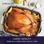 Circulon Total Bakeware Nonstick Roaster, Roasting Pan with Rack, 17-Inch x 13-Inch, Gray