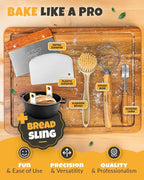 CRUSTLOVE Cast Iron Dutch Oven for Bread Baking - incl. Sourdough Bread-Baking Supplies like Banneton Bread-Proofing Basket - 5QT Bread-Oven with Lid Bread-Making Kit Pan, Pot, Sour Sough Tools, Lame