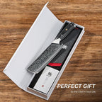 KYOKU Nakiri Knife - 7" - Shogun Series - Japanese Style VG10 Steel Core Damascus Blade - with Sheath & Case