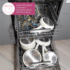 Paris Hilton Epic Nonstick Pots and Pans Set, Multi-layer Nonstick Coating, Tempered Glass Lids, Soft Touch, Stay Cool Handles, Made without PFOA, Dishwasher Safe Cookware Set, 12-Piece, Cream