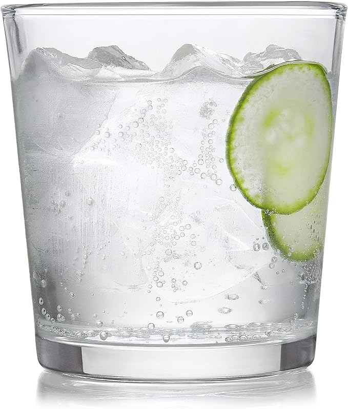 Libbey Preston Tumbler and Rocks Glass Cups Set, All Purpose Everyday Drinking Glasses Set of 16, Glassware Drinking Glasses for Birthdays, Dinners