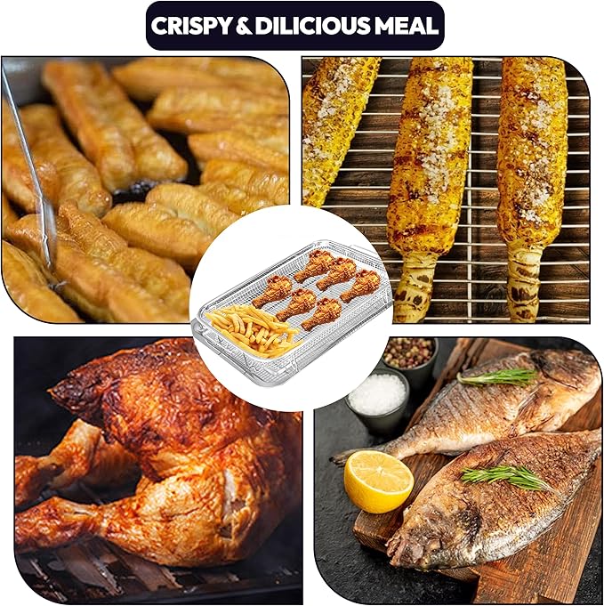 15.6" X 11.6" Large Air Fryer Basket for Oven, Oven Air Fryer Basket and Tray Set With 30PCS Parchment Papers, Stainless Steel Air Fryer Pan and Crisper Tray for Frying Baking