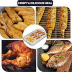 15.6" X 11.6" Large Air Fryer Basket for Oven, Oven Air Fryer Basket and Tray Set With 30PCS Parchment Papers, Stainless Steel Air Fryer Pan and Crisper Tray for Frying Baking