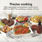 Hamilton Beach Electric Indoor Searing Grill with Viewing Window & Adjustable Temperature Control to 450F, 118 sq. in. Surface Serves 6, PFAS-Free Removable Nonstick Grate, Stainless Steel
