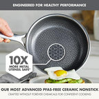 GreenPan Spectra 10 Piece Cookware Set,Hybrid Tri-Ply Stainless Steel, PFAS-Free Ceramic Nonstick Textured Cooking Surface,Induction Pots & Pans with Lids, Dishwasher Safe,Oven & Broiler Temp to 850˚F