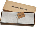 Solino Home Linen Placemats Set of 6 - Oyster Grey Placemats 14 x 19 Inch - 100% Pure Linen Table Mats - Athena