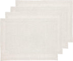 Solino Home Linen Cloth Placemats Set of 4-100% Pure Linen Light Natural Placemats 14 x 19 Inch for New Year - Athena