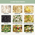 GreenPan Rice Cooker, 8 Cups Cooked (4 Uncooked), Low-Carb & Soup Mode,10 ONE-TOUCH Cooking Presets, PFAS-Free Ceramic Steamer Basket, Fuzzy Logic, Auto Keep Warm, Oats, 24HR Delay Timer, Mint Green