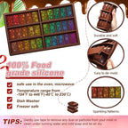 Ziliny Star Holographic Chocolate Bar Mold Silicone, Rainbow Light Effect Chocolate Bar Deep Thick Molds for DIY Candy Dessert Baking, Candy, Wax Melts, Cake Decoration (Rectangle)