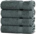 Chakir Turkish Linens | Hotel & Spa Quality 100% Cotton Premium Turkish Towels | Soft & Absorbent (4-Piece Washcloths, Dark Gray)