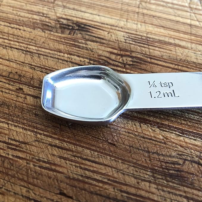 AllSpice Stainless Steel Double Sided Measuring Spoon- 1/2 Teaspoon and 1/4 Teaspoon