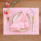 Solino Home Linen Placemats Set of 4 - Pink Lemonade Placemats 14 x 19 Inch - 100% Pure Linen Table Place Mats for Valentines - Fete
