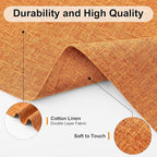 Homaxy Cloths Placemats for Dining Table Set of 8, Heat Resistant Washable Cotton Linen Blend Table Mats, Ideal for Kitchen Party Dining Decoration, 13" x 19", Orange