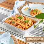 PLASTICPRO 25 Pack Aluminum Pans 8'' X 10" Disposable Pans with Covers Heavy Duty 5 lb Foil Pans for Baking and Cooking