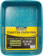 casaWare 8 x 6 x 1.75-Inch Toaster Oven Ultimate Series Commercial Weight Ceramic Non-Stick Coating Pan (Blue Granite)