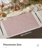 Leetaltree Luxury Pink Iridescent Placemats Set of 12 - Waterproof Washable for Wedding, Anniversary, Festive and Daily Use - Sparkling Table Mats Table Decor - Hand-Cut