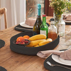 Placemats Set of 6 Oval – Woven Boho Farmhouse Table Mats for Dining Table for 6, Kitchen Decor, Washable and Handmade Rustic Table Accessories(Oval, Black)