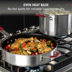 T-Fal Professional VX3 Brushed Nonstick with Stainless Steel Handle Cookware Set 8 Piece, Oven Broiler Safe 400F, Cookware, Pots and Pans, Restaurant & Business Grade, Certified NSF and CBA, Black