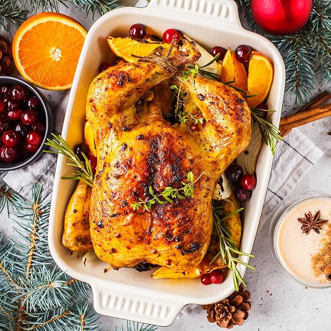 Sunvivi 26lb 22-Quart Roaster Oven, Electric Roaster Oven with Viewing Lid, Turkey Roaster with Unique Defrost/Warm Function, Large Roaster with Removable Pan & Rack, Stainless Steel, Silver