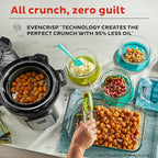 Instant Pot Duo Crisp 11-in-1 Air Fryer and Electric Pressure Cooker Combo with Multicooker Lids that Fries, Steams, Slow Cooks, Dehydrates,Free App With Over 800 Recipes, Black/Stainless Steel, 8QT