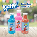 Nostalgia Kool-Aid Cotton Candy Variety Kit – 3 Flossing Sugar Flavors (Blue Raspberry, Strawberry, Tropical Punch) – 7-oz Bottles – Compatible with Cotton Candy Makers – Party Supplies