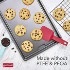 GoodCook PRO Large Baking Sheet Pan Nonstick Warp & Scratch-Resistant Dishwasher-Safe Carbon Steel Construction for Even Baking Oven Safe to 480°F, 11 x 17-Inch, Gray