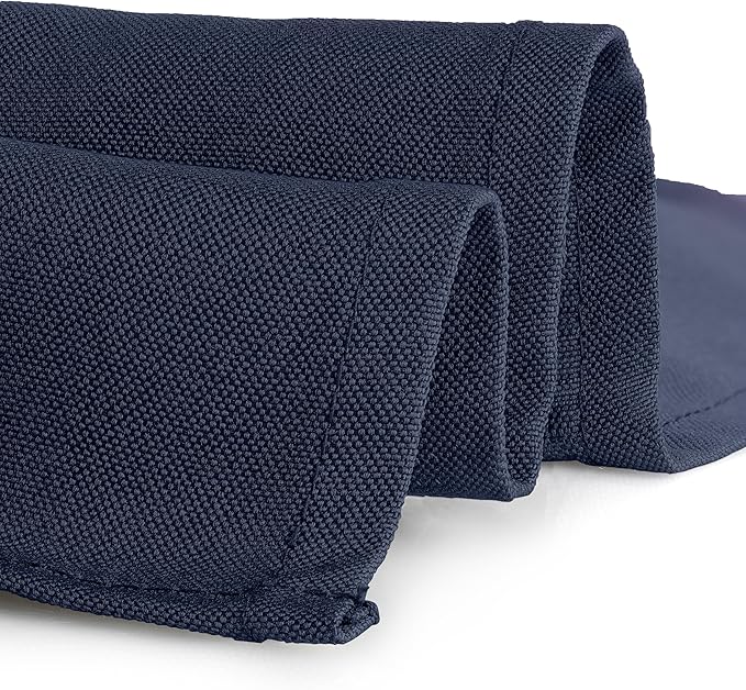 Gee Di Moda Rectangle Tablecloth - 90 x 156 Inch Navy Blue Table Cloth for 8 Foot Tables with Floor-Length Drop - Heavy Duty Washable Fabric for Holiday Party, Dinner, Weddings & Baby Shower