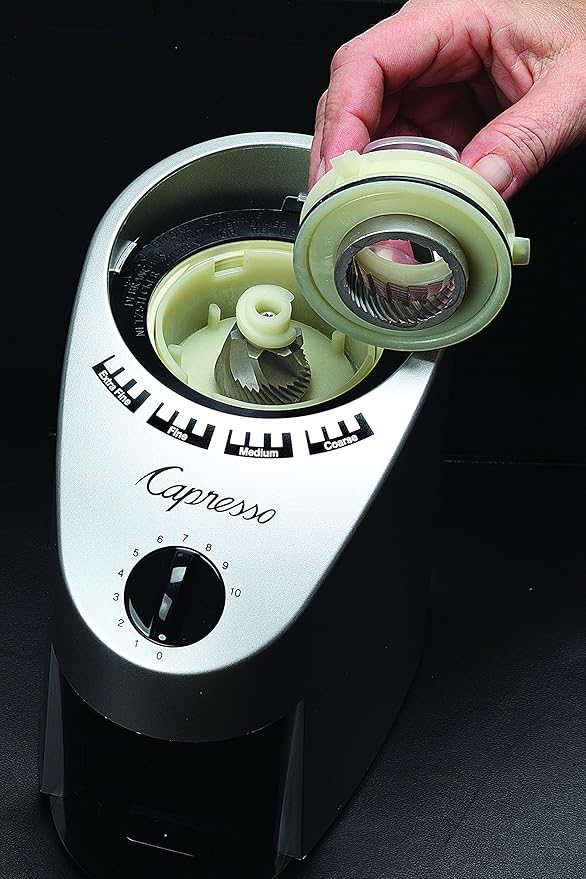 Capresso 560.04 Infinity Conical Burr Grinder, Brushed Silver