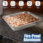 EHOMEA2Z 9x13 Disposable Aluminum Pans (30 Pack) – Made in USA Half Size Steam Table Pans, 13x9 Foil Baking Trays for Lasagna, Casseroles, Catering, Parties, BBQ, Crawfish Trays