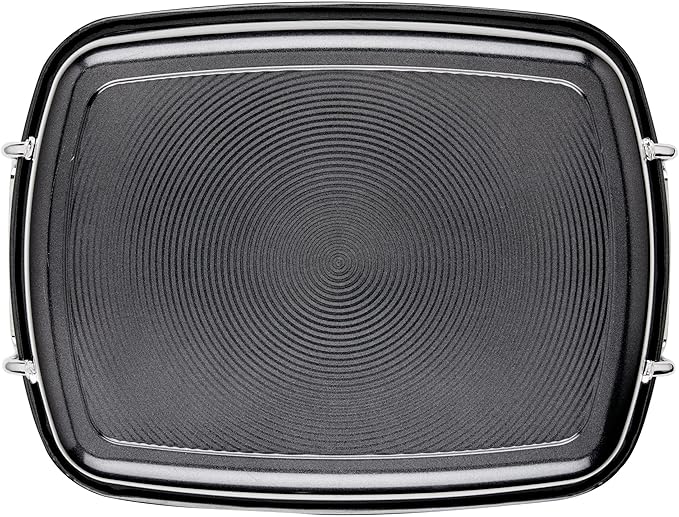 Circulon Ultra-Lasting Nonstick Roasting Pan with Rack, Roaster Pan with Easy Serve Rack, 17-Inch x 13-Inch, Black