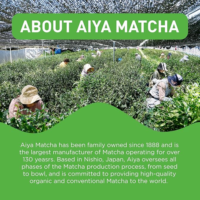 Aiya Authentic Japanese Origin Culinary Grade Matcha Green Tea Powder, 100g Bag (3.53 oz.)