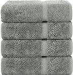 Chakir Turkish Linens | Hotel & Spa Quality 100% Cotton Premium Turkish Towels | Soft & Absorbent (4-Piece Bath Towels, Gray)