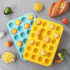 VRUIFA 2PCS Silicone Mini Muffin Pan, 24 Cups Nonstick Mini Cupcake Pan for Baking, BPA Free and Dishwasher Safe, Great for Making Muffin Cakes, Tart, Bread and Egg Bites