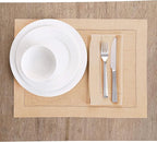 Solino Home Linen Napkins Set of 4 - Classic Hemstitch 100% Pure Linen Beige Dinner Napkins Cloth 20 x 20 Inch for New Year - Handcrafted and Machine Washable