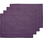 Solino Home Linen Placemats Set of 4 - Grape Placemats 14 x 19 Inch - 100% Pure Linen Table Mats for Valentines, New Year - Athena
