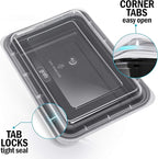 Igluu Meal Prep Containers Reusable (20 Pack) – Food Containers with Lids – Stackable, Microwave, Freezer & Dishwasher Safe – 28oz – 1 Compartment – BPA-Free