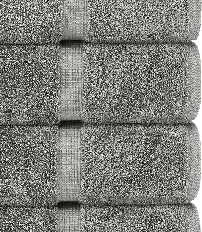 Chakir Turkish Linens | Hotel & Spa Quality 100% Cotton Premium Turkish Towels | Soft & Absorbent (6-Piece Hand Towels, Gray)