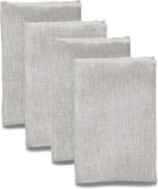 Solino Home Linen Cloth Napkins Set of 4-100% Pure Linen Oyster Grey Dinner Napkins 20 x 20 Inch for Holiday - Athena, Handcrafted and Machine Washable