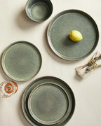 Pokini Dinnerware Sets, Microwave Safe Plates and Bowls Sets, Dishes Set for 6, Chip & Scratch Resistant Dinner Set, Hand Glazed Farmhouse Dishware Sets, Green Wheat