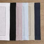 Solino Home Linen Cloth Placemats Set of 6-100% Pure Linen Hemstitch Pink Placemats 14 x 19 Inch - Classic Hemstitch Table Place Mats for Valentines