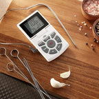 CDN Digital Probe Cooking, Cooling Thermometer, Smoker Oven Grill Candy Deep Frying, Multifunctional Thermometer/Timer/Clock with Loud Alerts, Stainless Steel Probe/Pot Clip, White or Silver (DTTC-W)