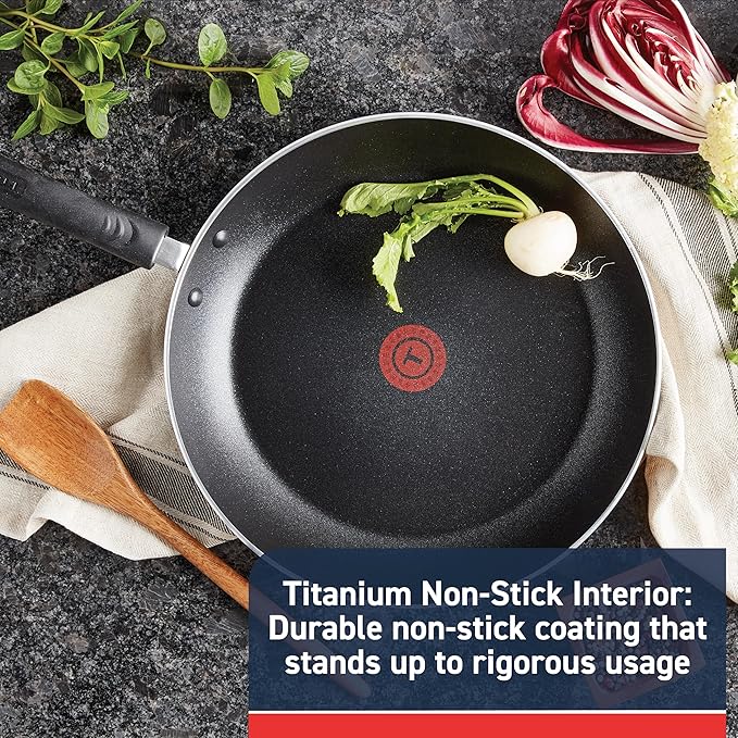 T-Fal Experience Nonstick Fry Pan 10.5 Inch, Induction, Oven Safe 400F, Skillet, Non Stick Frying Pan, Kitchen Egg Pan, Always Pan, Home, Cookware, Pots and Pans, Dishwasher Safe, Black