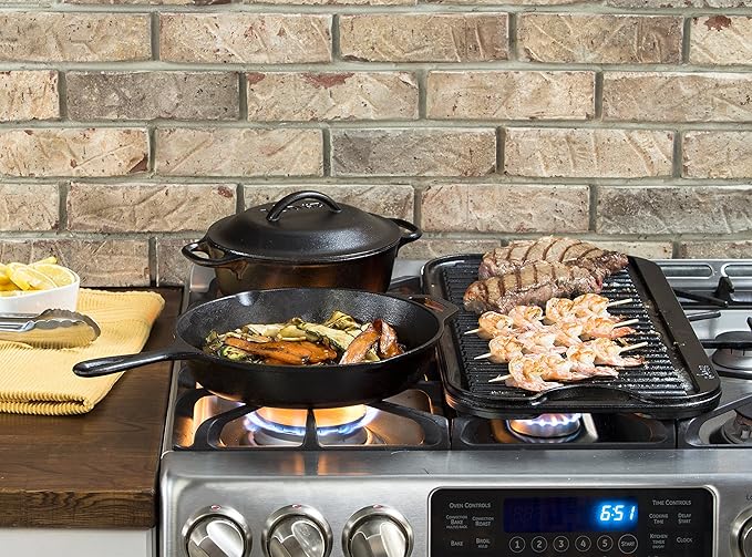 Lodge Cast Iron Dutch Oven - Loop Handle Cooking Vessel - Even Heat Retention - Oven-Safe, Versatile Pot - 2 Quart