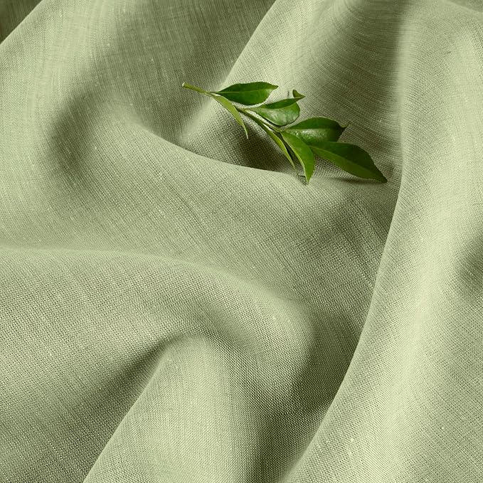 Solino Home Linen Cloth Napkins Set of 4-100% Pure Linen Chambray Olive Dinner Napkins 20 x 20 Inch for New Year - Athena, Handcrafted and Machine Washable