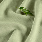 Solino Home Linen Cloth Placemats Set of 4-100% Pure Linen Chambray Olive Placemats 14 x 19 Inch for New Year - Athena