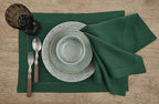Solino Home Linen Napkins Set of 4 - Classic Hemstitch 100% Pure Linen Rainforest Green Dinner Napkins Cloth 20 x 20 Inch for Fall, Thanksgiving, Christmas, Holiday - Handcrafted and Machine Washable